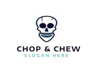 Cyber Skull Glitch  Logo