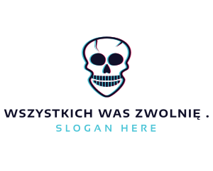 Cyber Skull Glitch  logo design
