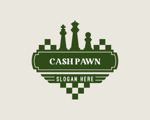 Pawn - Chess Piece Banner logo design