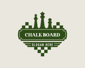 Chess Piece Banner logo design