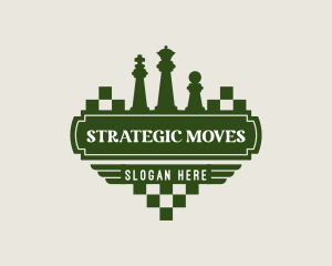 Chess - Chess Piece Banner logo design