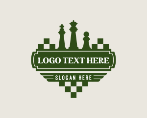 Checkered - Chess Piece Banner logo design