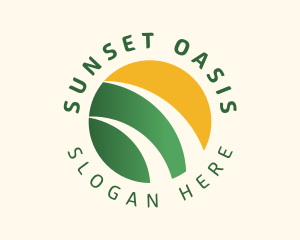 Sun Leaf Nature Farmer logo design