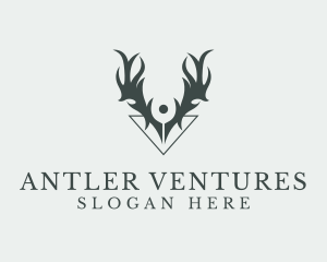 Luxury Reindeer Antler  logo design