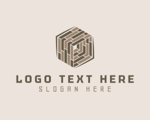 Brown - Cube Brick Flooring logo design