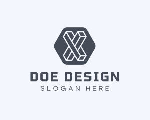 Geometric Letter X logo design