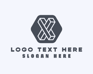 Geometric Letter X logo design