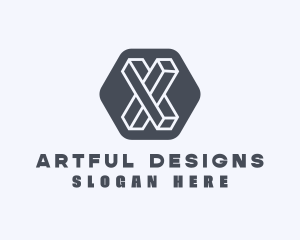 Geometric Letter X logo design