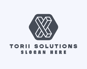 Geometric Letter X logo design