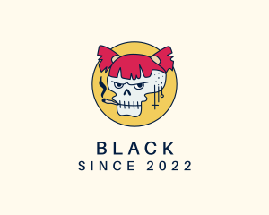 Tattoo - Smoking Skull Girl logo design