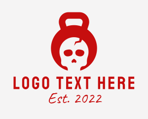 Powerlifter - Dead Skull Kettlebell Crossfit logo design