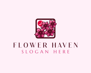 Japan Cherry Blossom Flower logo design