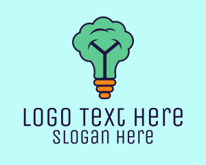 Light - Tree Light Bulb Idea logo design