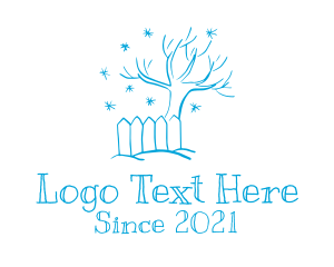 Fence - Minimalist Winter Tree logo design