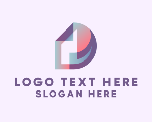 Application - Digital Startup Letter D logo design