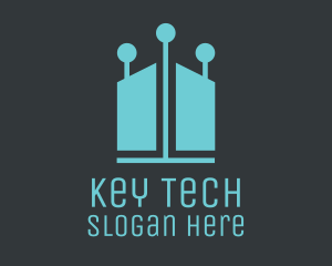 Blue Tech Lights House logo design