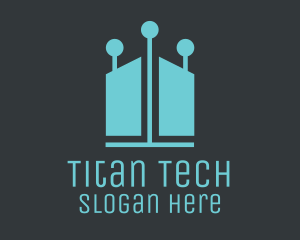 Blue Tech Lights House logo design