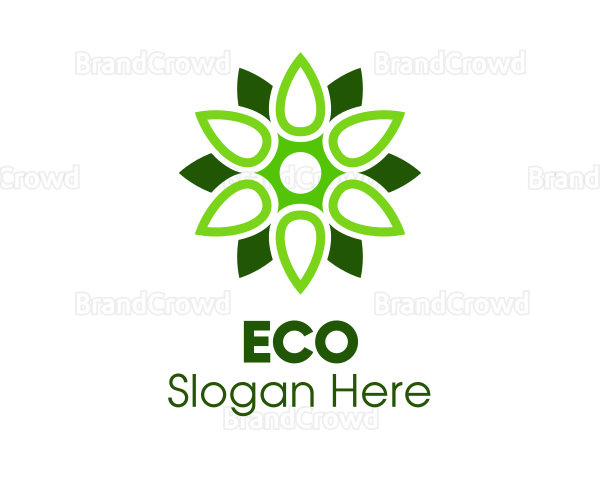 Green Drop Flower Logo