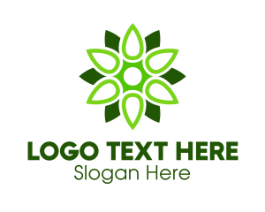 Sauna - Green Drop Flower logo design