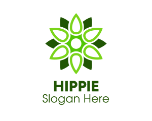 Green Drop Flower Logo