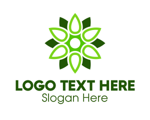 Green Flower - Green Drop Flower logo design