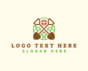 Hedge Shears - Landscaping Garden Shovel logo design