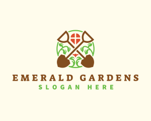 Landscaping Garden Shovel logo design