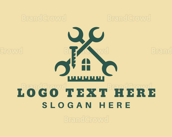 House Construction Wrench Logo