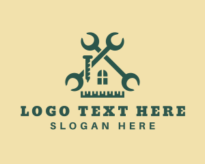 Construction Nail - House Construction Wrench logo design