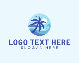 Tropical - Beach Vacation Destination logo design