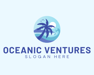 Beach Vacation Destination logo design