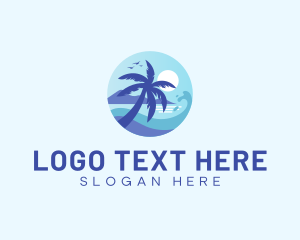 Beach Vacation Destination Logo