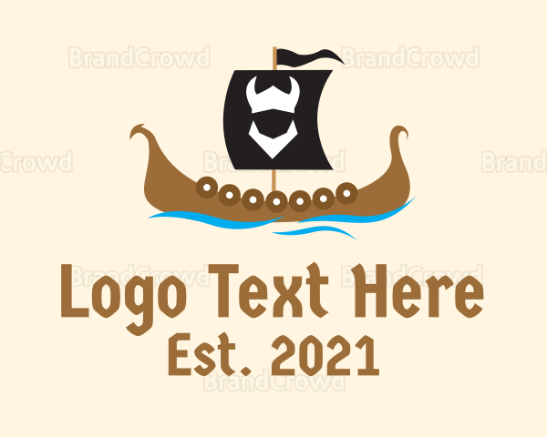 Medieval Viking Ship Logo