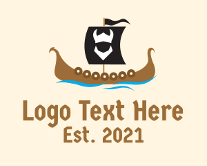 Cruise Ship - Medieval Viking Ship logo design