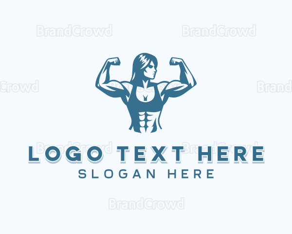 Bodybuilding Woman Workout Logo