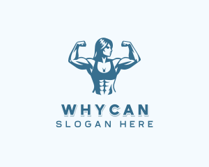Bodybuilding Woman Workout Logo