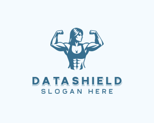 Weightlifter - Bodybuilding Woman Workout logo design