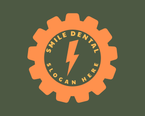 Strike - Orange Gear Lightning logo design