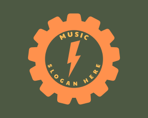 Electrical - Orange Gear Lightning logo design