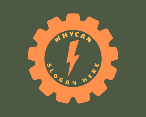 Natural Energy - Orange Gear Lightning logo design