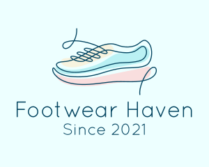 Sneaker Shoe Shoelace logo design