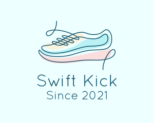 Sneaker Shoe Shoelace logo design