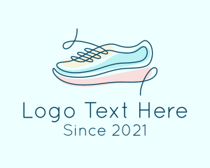 Running Shoes - Sneaker Shoe Shoelace logo design