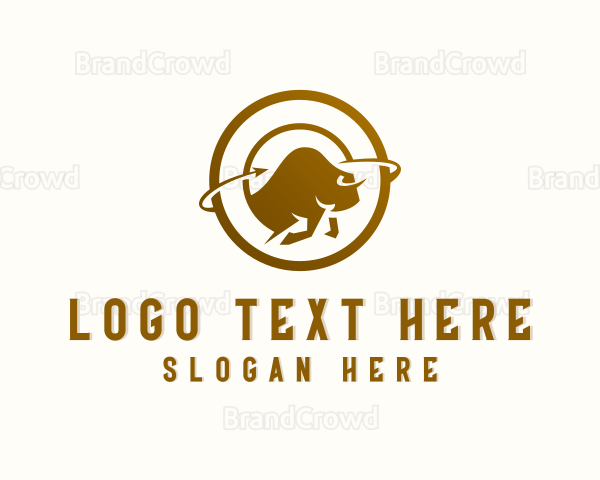 Bison Wildlife Animal Logo