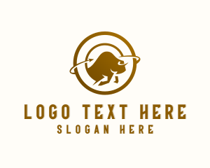 Bison Wildlife Animal logo design