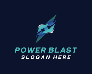 Power Plug Lightning logo design