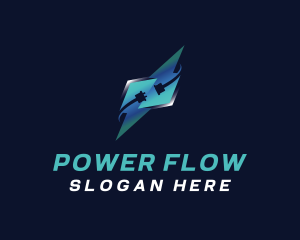 Power Plug Lightning logo design