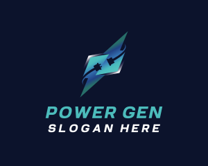 Power Plug Lightning logo design