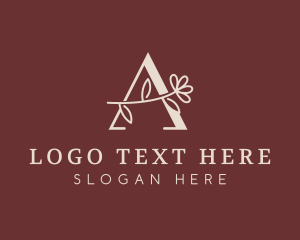 Interior - Elegant Floral Letter A logo design