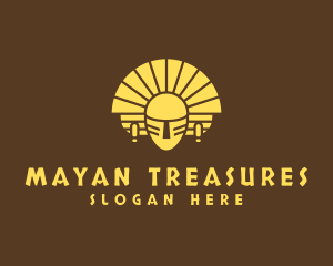 Mayan - Mayan Mask Headdress logo design